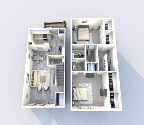 Two floor plan images of a house.